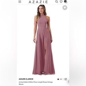 Azazie Clarice Dress in Mauve. NWT